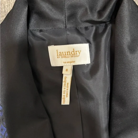 Laundry by Shelli Segal blue and black diamond pattered blazer - Picture 2 of 3